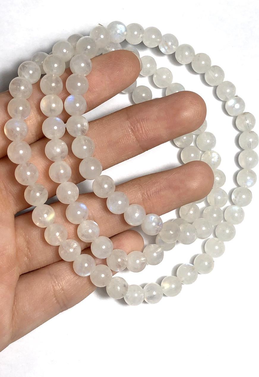 Vòng tay đá Moonstone 6mm quấn 3 vòng