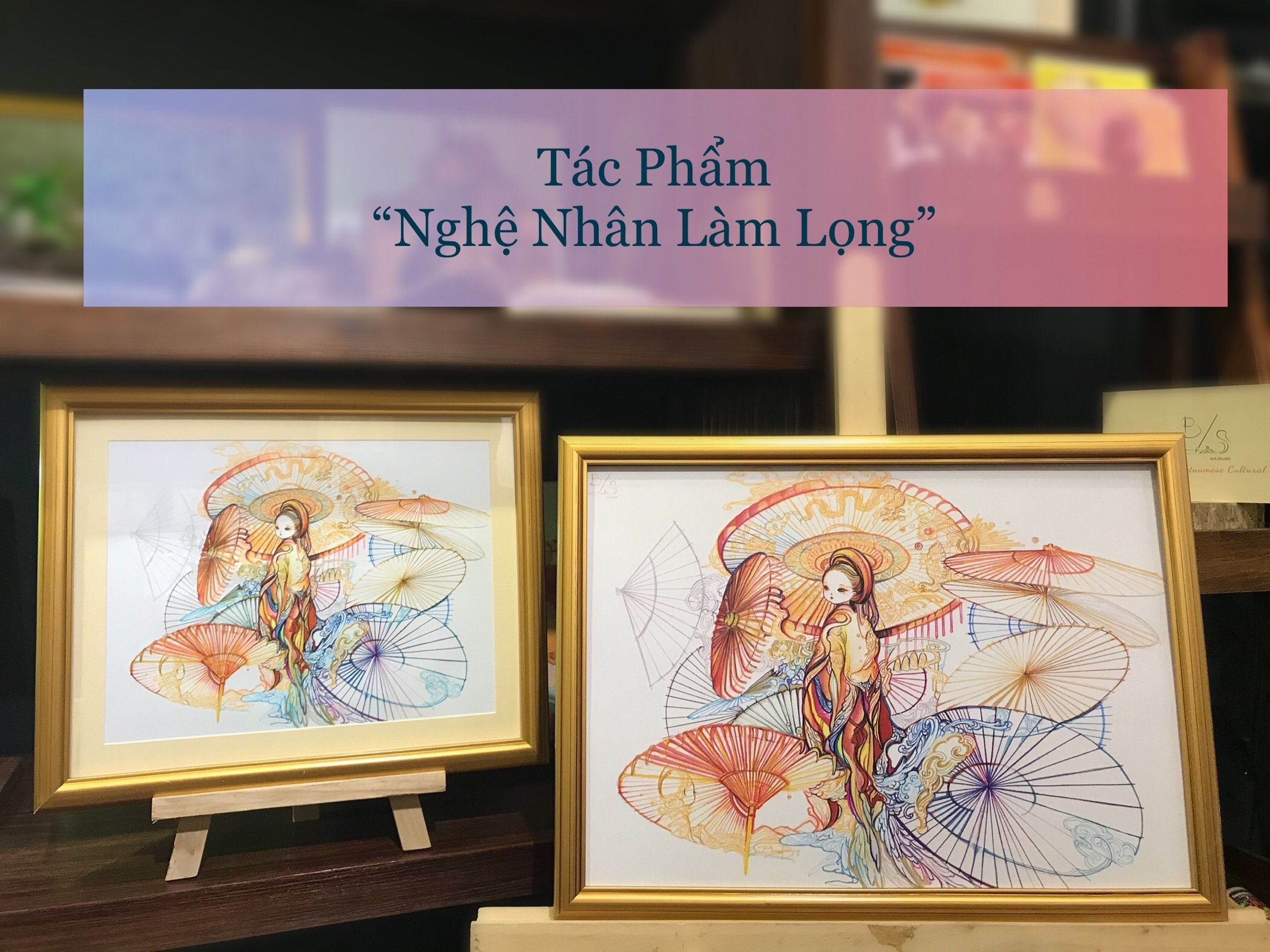 Tranh treo tường nghệ thuật "Nghệ Nhân Làm Lọng" - Tranh treo tường trang trí phòng ngủ, phòng khách, trang trí góc học tập, làm việc
