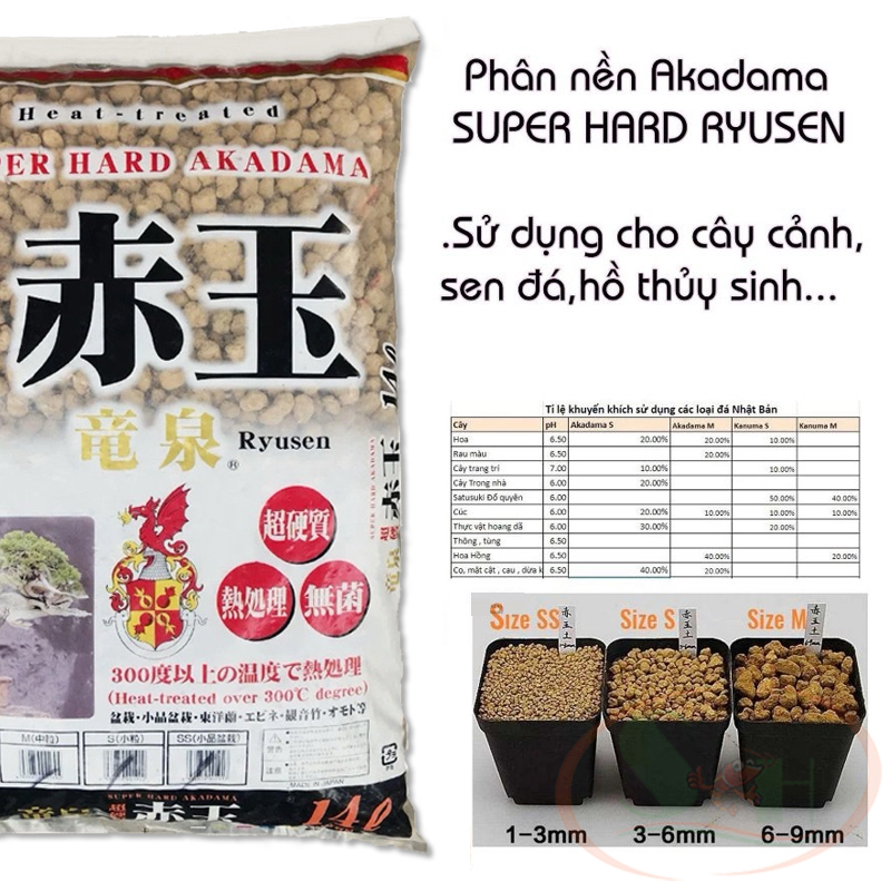 Nền Akadama Super Hard Soil đất nung giá thể trồng cây thủy sinh bán cạn tiểu cảnh tép màu
