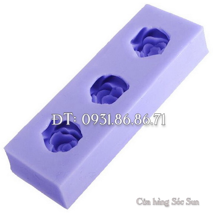 Khuôn silicon 3 hoa hồng – Mã số 1711