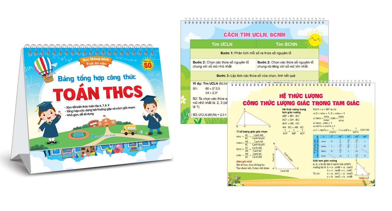 Sách - Bộ Lịch Bảng Tổng Hợp Công Thức Toán THCS - Phiên Bản 5.0