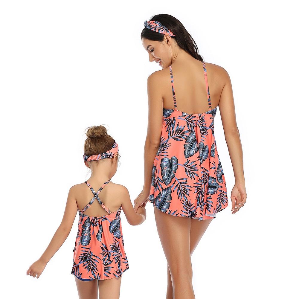 Cha Mẹ-Con Đồ Bơi Mùa Hè Mẹ Con Gái Bikini Áo Tắm Họ Phù Hợp Với Mẹ Cô Gái Đi Biển Họ Phù Hợp Với Đồ Bơi