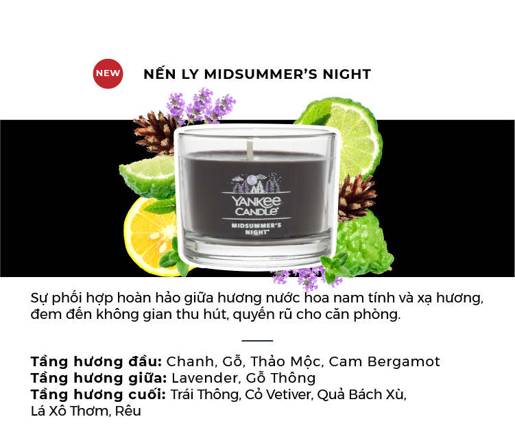 Nến ly mini Yankee Candle (37g) - Midsummer's Night