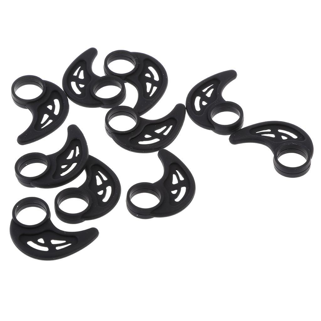 10 Pieces Silicone Shaped Fitness Earbud Earhook Loop for Headset Black