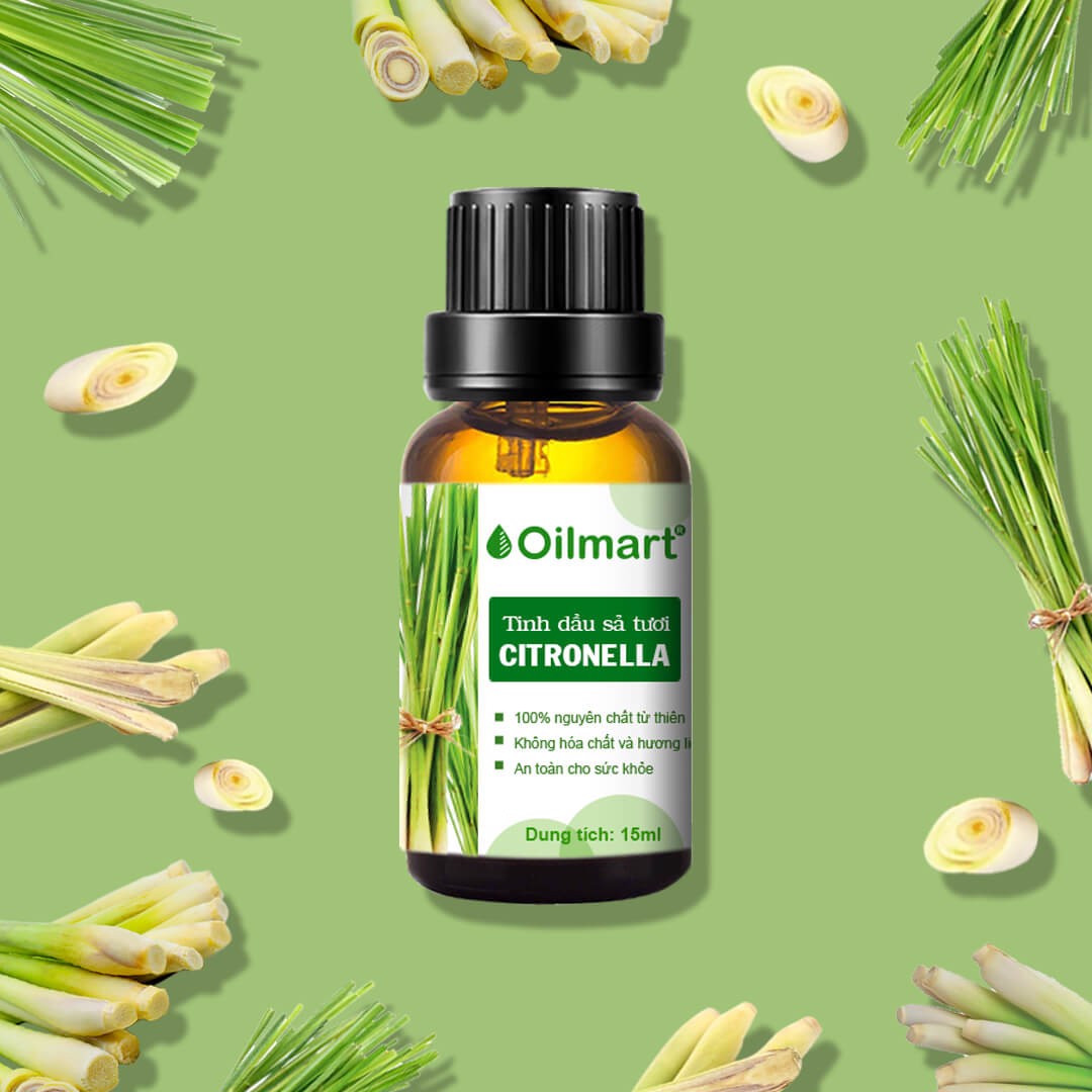 Tinh Dầu Thiên Nhiên Sả Tươi Oilmart Citronella Essential Oil 15ml
