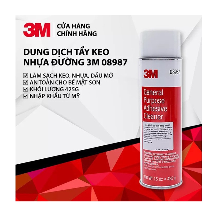 Chai xịt tẩy keo băng dính, nhựa đường 3M 08987 - 100% chính hãng