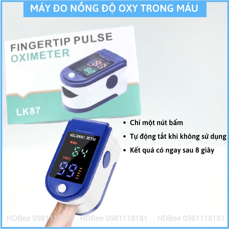 Thiết Bị Kẹp Ngón Tay Thông Màn Hình Màu Tặng Kèm Sẵn 2 pin AAA