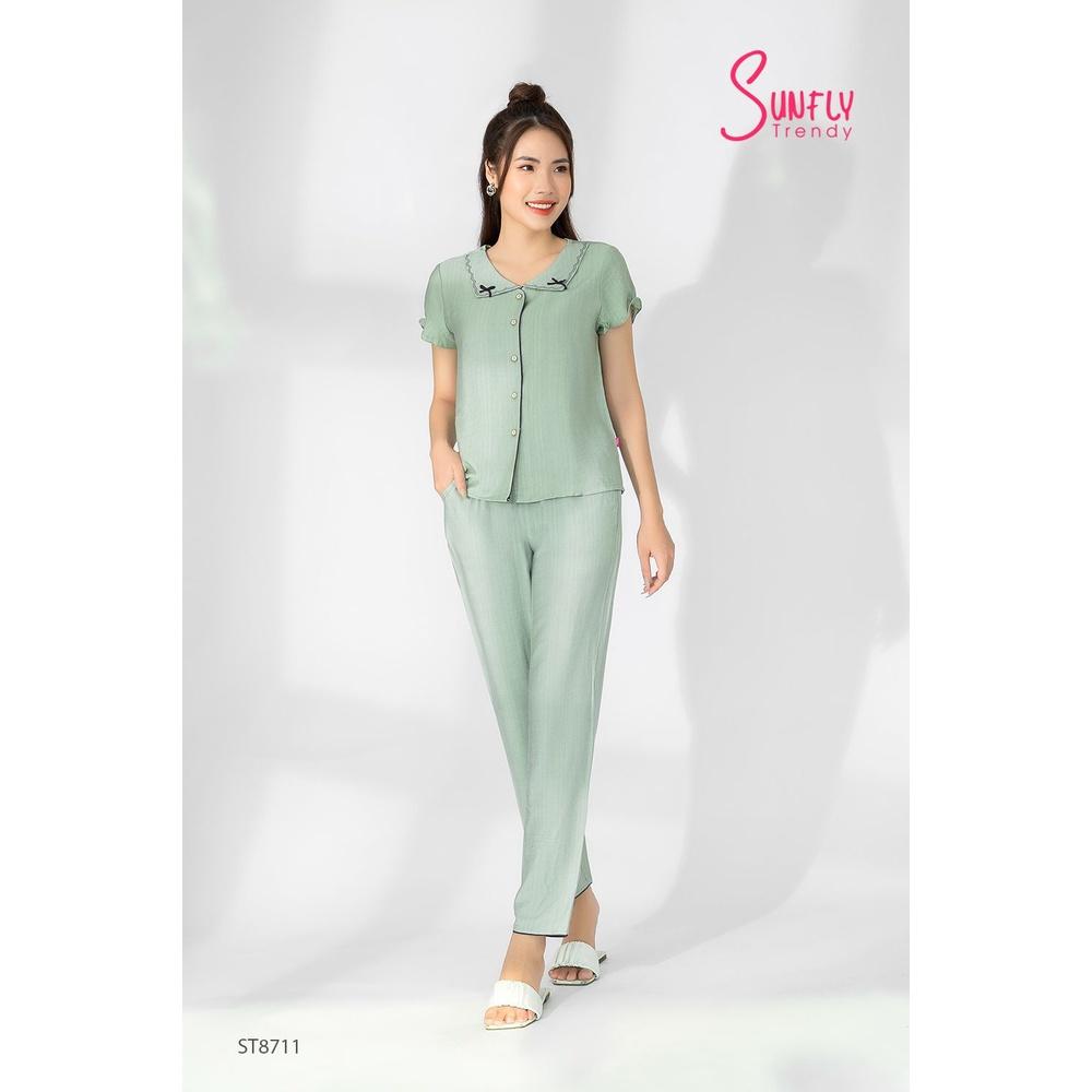 ST8711 SUNFLY BỘ PIJAMAS ÁO CỘC QUẦN DÀI