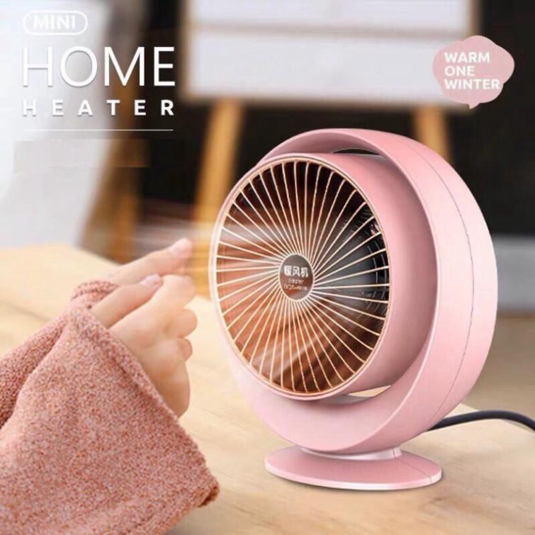Chăn Hè Lông Vũ Nhập khẩu Mẫu Hot 2021 Quạt sưởi mini 2 chiều để bàn Heater Fan công suất 800W, chống lật