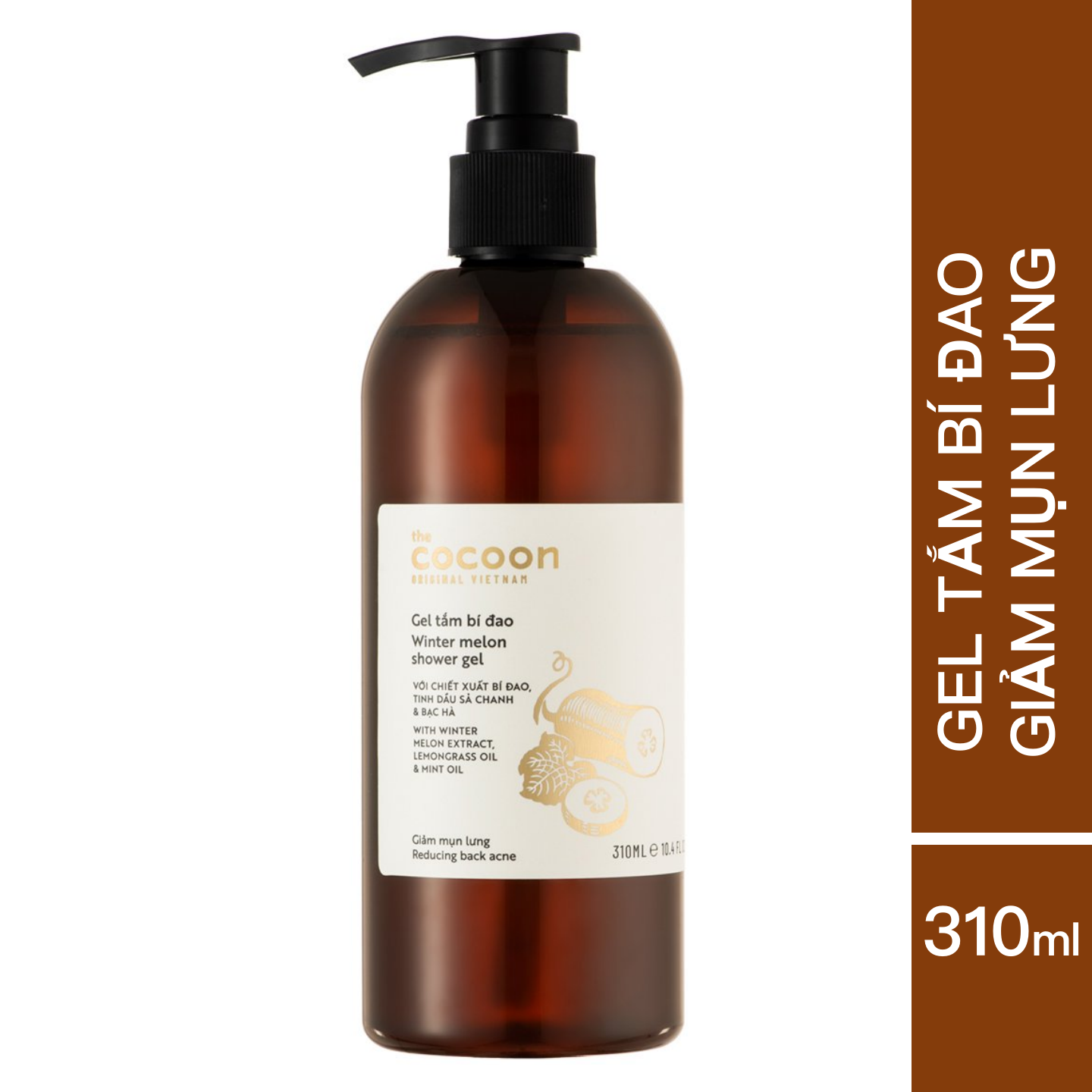 Gel tắm bí đao Cocoon 310ml - Hỗ trợ giảm mụn lưng - Winter melon shower gel