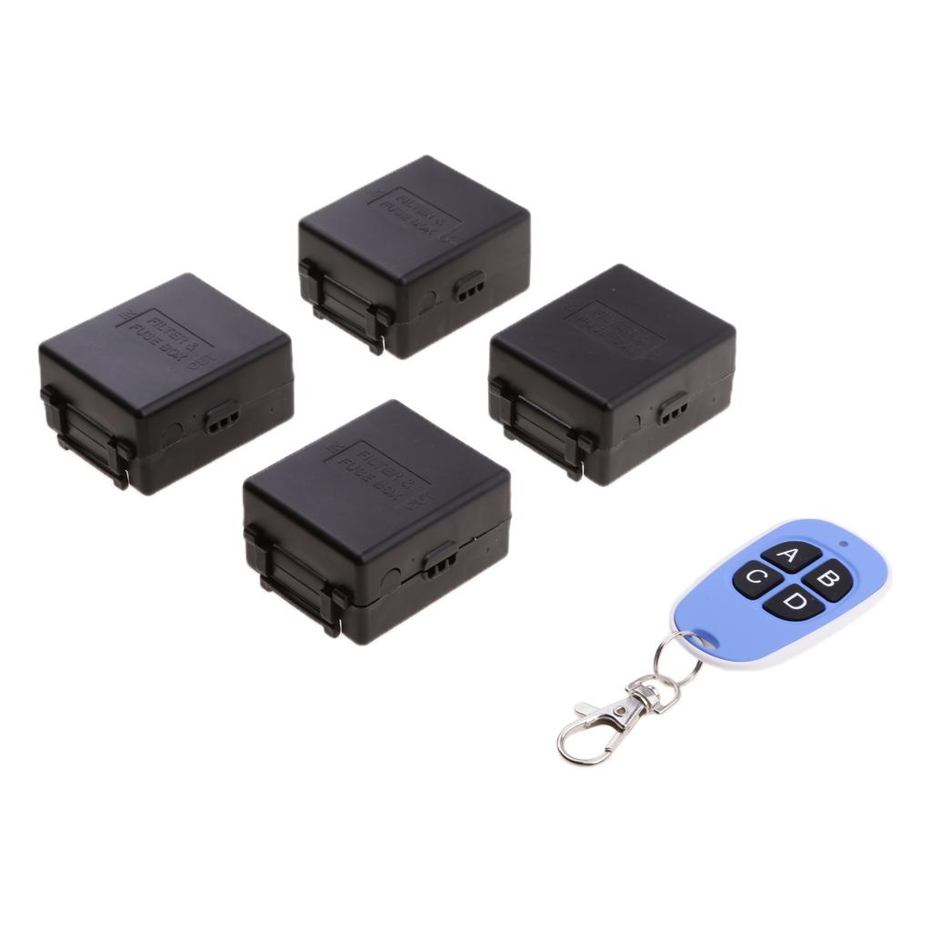 433Mhz 4 Key Wireless Remote Switch 220V Relay Module Set for Motor Home DIY