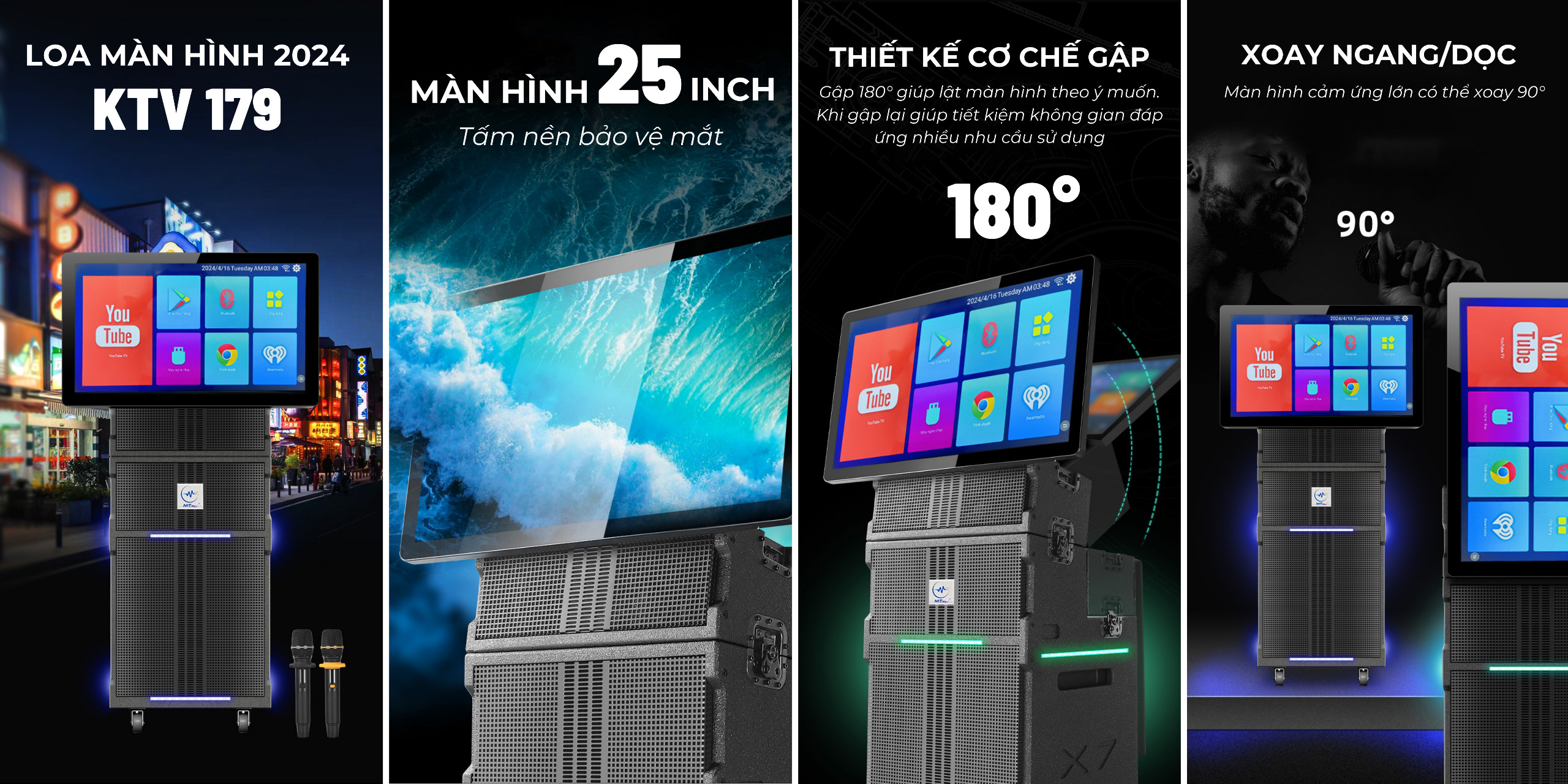 [ Hàng Mới Nhất 2024 ] Loa Karaoke Có Màn Hình KTV179 - Âm Thanh Cao Cấp Tích Hợp Màn Hình 25inch, Công Suất 700W Cùng Bass 30cm, Tặng Kèm 2 Micro Không Dây Bảo Hành 12 Tháng, Hàng Chính Hãng