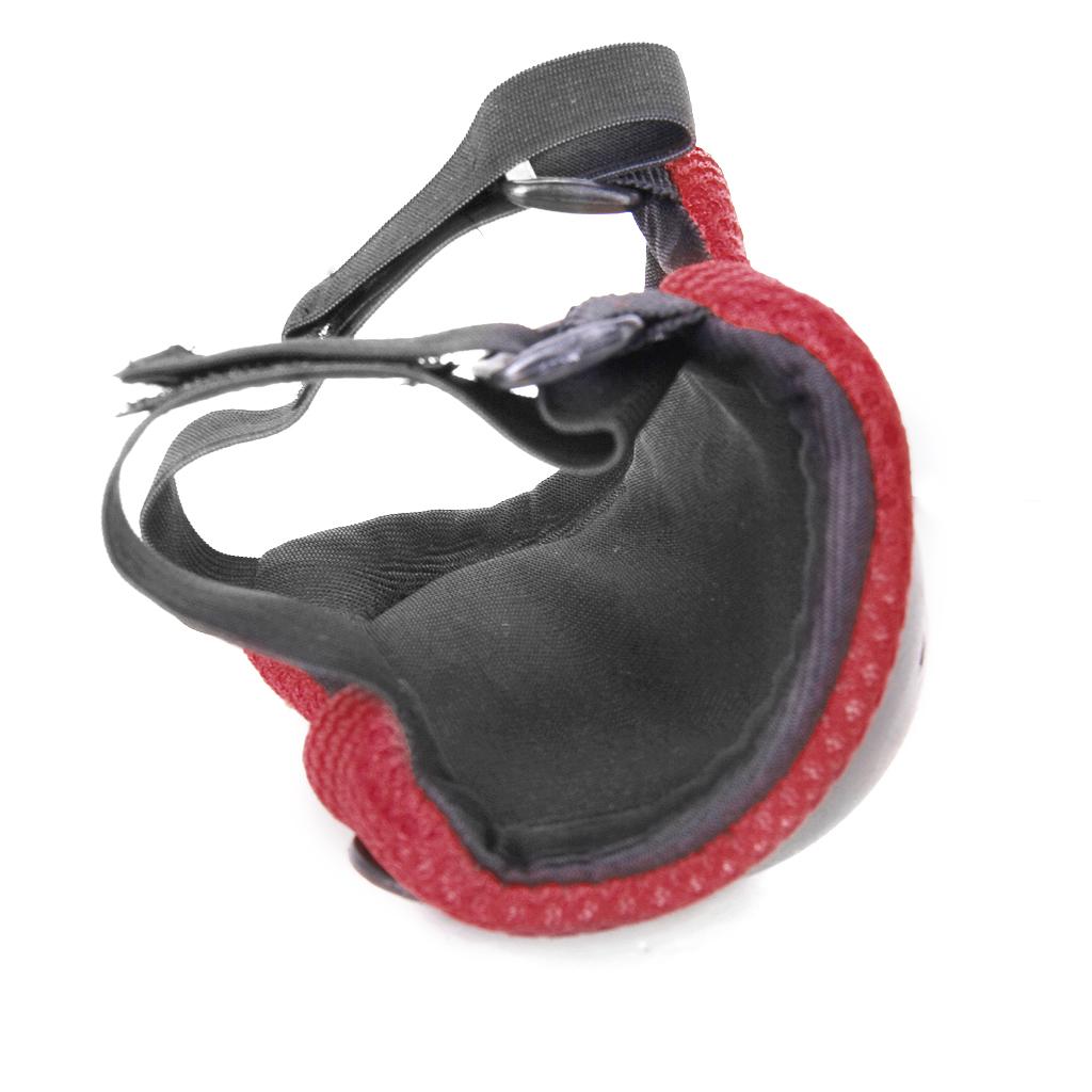 1 Set of 6PCS Adjustable Size Roller Skating Skateboard Knee Elbow Wrist Protective Guard Pad Black and Red