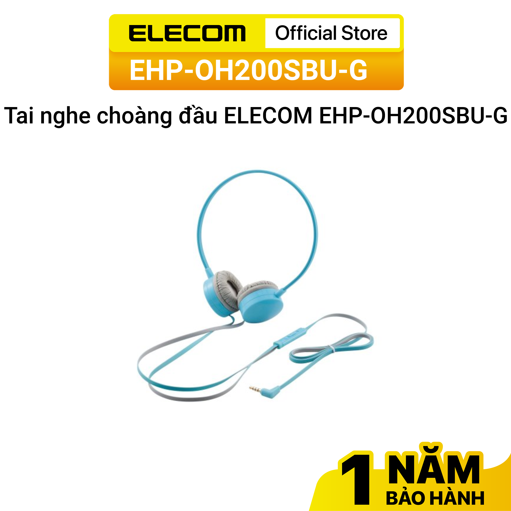 Tai nghe choàng đầu ELECOM EHP-OH200SBU-G - Hàng chính hãng