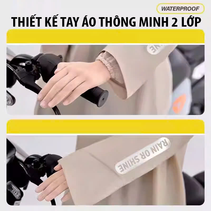 Áo Mưa Bít Kín Đi Xe Máy Siêu Bền Chống Thấm Áo Mưa Một Mảnh Fashion Cho 1 Người Freesize