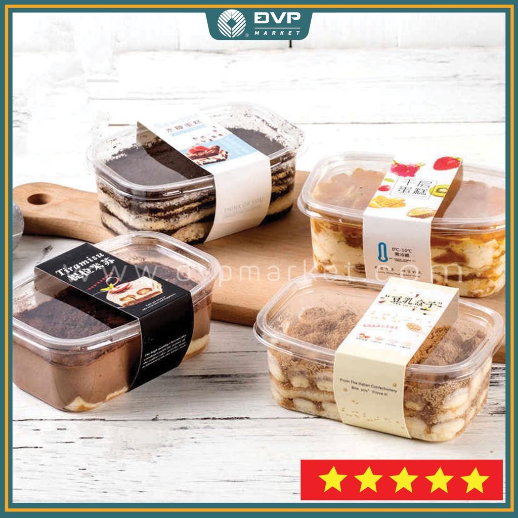 Hộp nhựa oval đựng bánh tiramisu, mousse XY092 (50C kèm nắp)