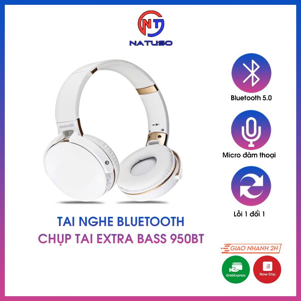 Tai nghe bluetooth chụp tai extra bass 950BT có mic đàm thoại, âm thanh chất, bass sống động, hỗ trợ thẻ nhớ và cổng 3.5