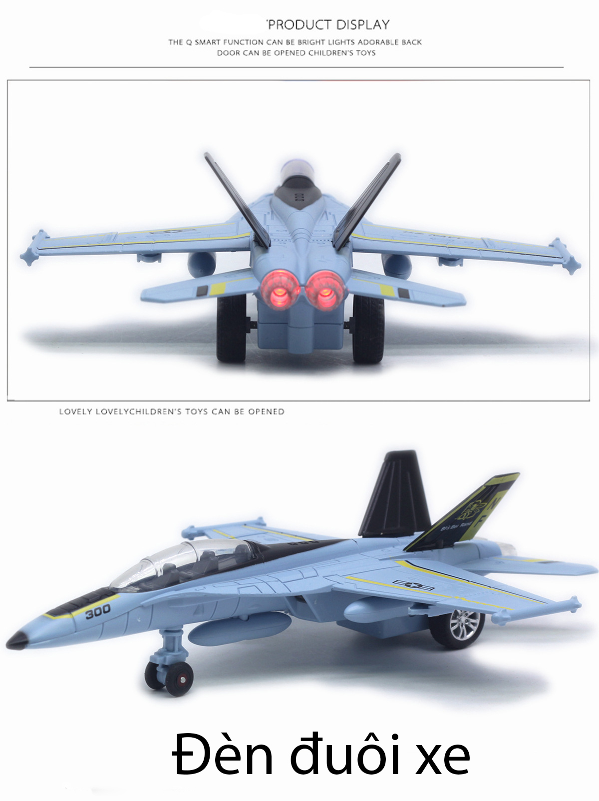 Đồ chơi mô hình máy bay chiến đấu F-18, F-35 và Su-35 có nhạc đèn KAVY-124 chạy cót vỏ hợp kim