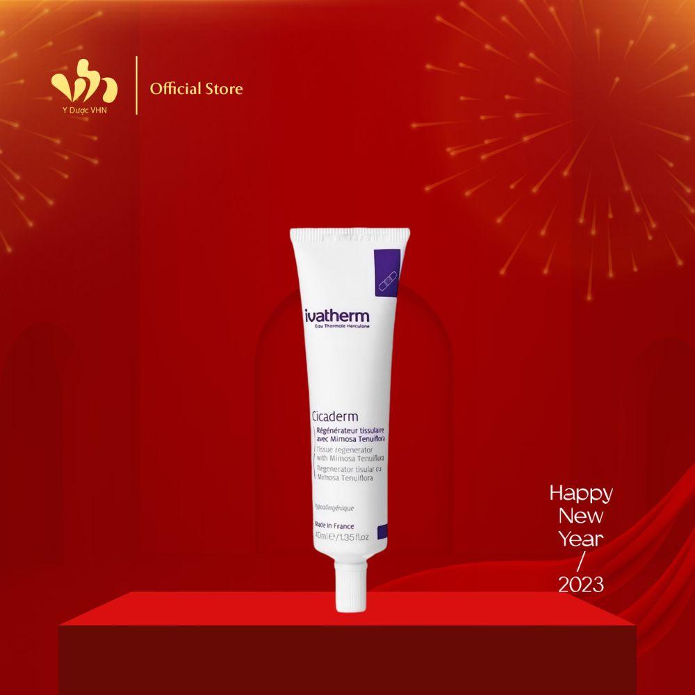 Kem Dưỡng Phục Hồi Da Cicaderm IVATHERM Giúp Làm Lành Tổn Thương, Ngăn Ngừa Hình Thành Sẹo Tuýp 40ml
