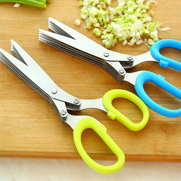 Kéo cắt hành/ cắt rong biển 5 lưỡi đa năng, chống han gỉ LE09