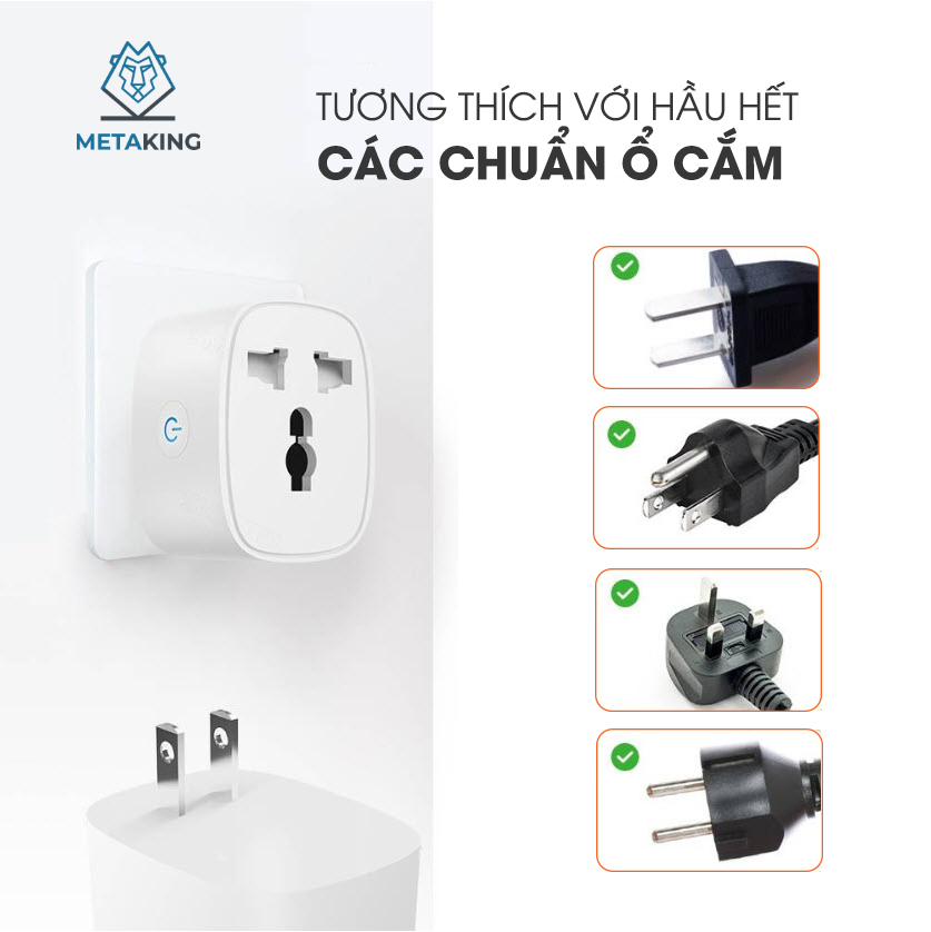 Ổ Cắm Điện Wifi Thông Minh 16A, 3500W - Chức Năng Hẹn Giờ, Điều Khiển Từ Xa, Đo Điện Năng Tiêu Thụ, Google & Alexa