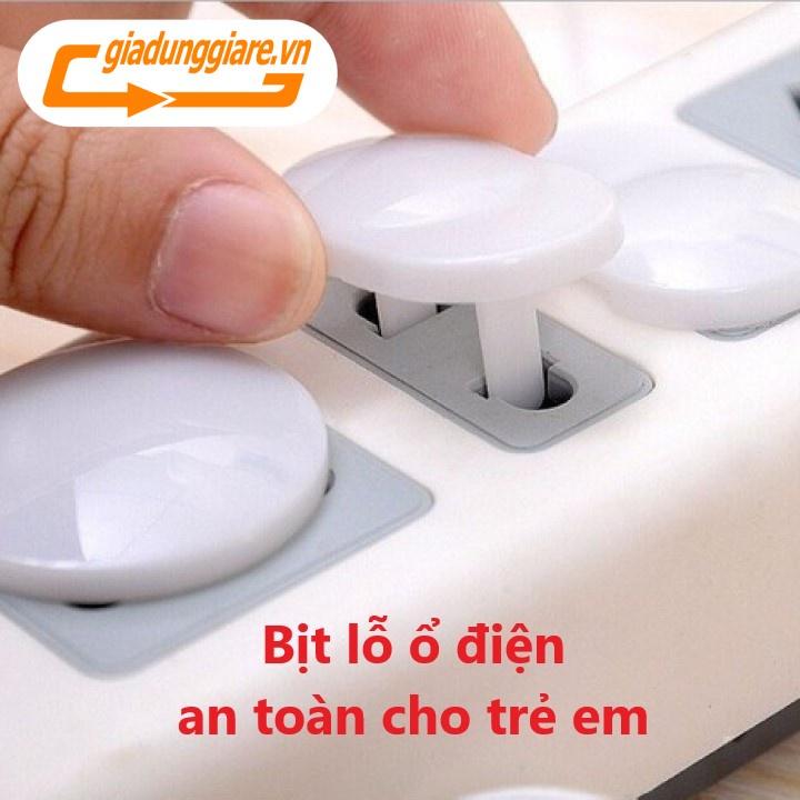 SET 10 NẮP Bịt ổ điện an toàn cho bé (Loại 2 chân) bịt lỗ ổ cắm điện cho gia đình có trẻ nhỏ - giadunggiare.vn