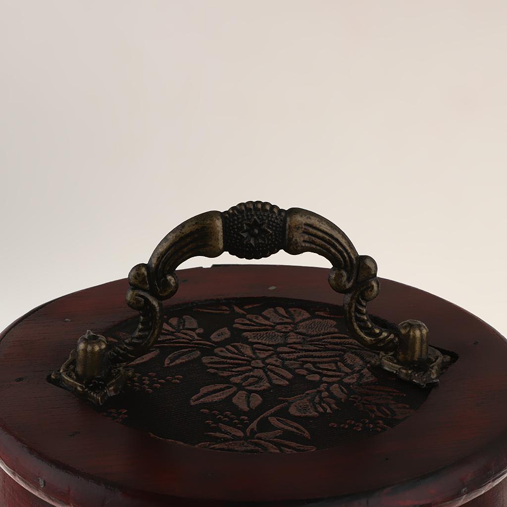 Wooden Wine Single Bottle Box with Antique Finish Daffodil Pattern