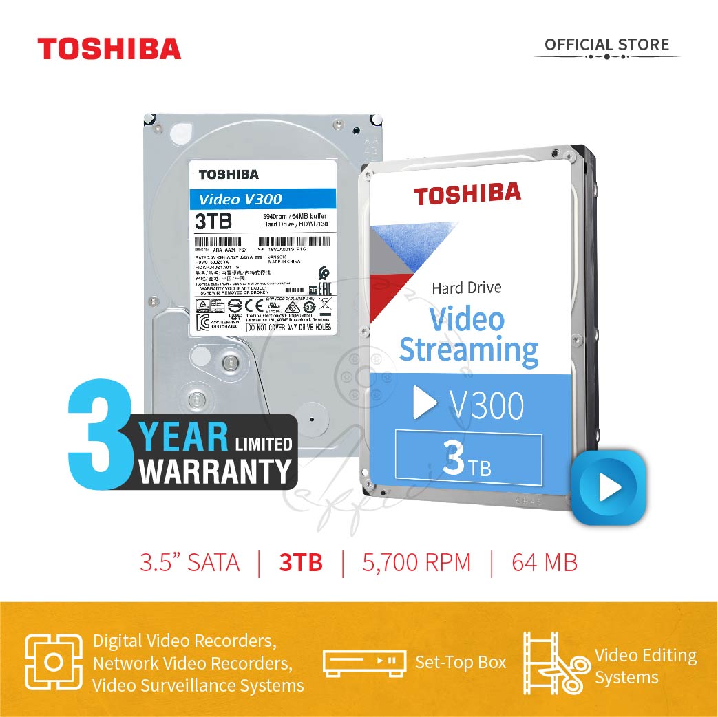 Ổ cứng Camera Toshiba V300 1TB/2TB/3TB Video Streaming Hàng chính hãng