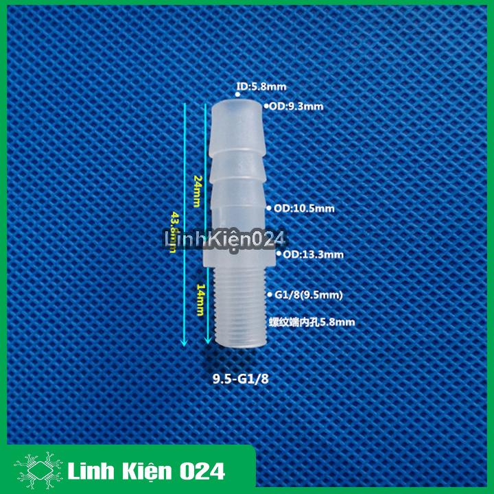 Đầu Nối Ống Nước Bắt Ren 1/8(9.5mm) Đầu Ra Ống Ty Ô