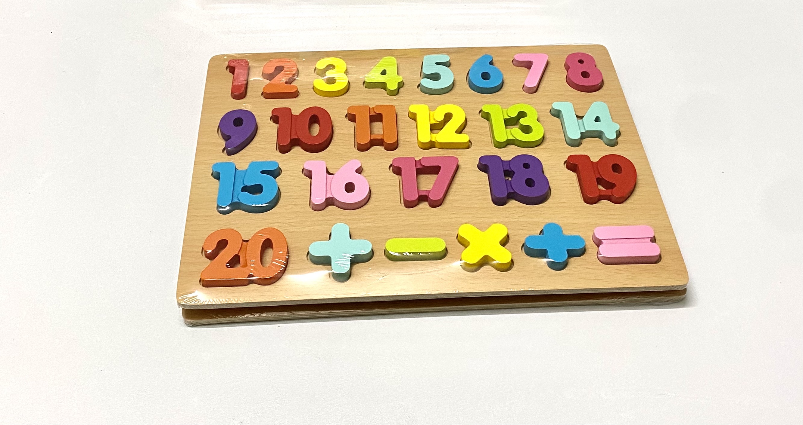 Bảng gỗ 20 số nổi thông minh, Đồ chơi cho bé nhận biết mặt số, phát triển trí tuệ