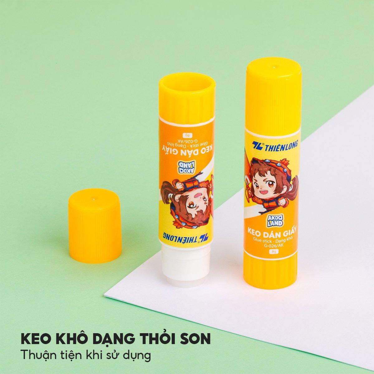 Keo Khô Dán Giấy - Nhân Vật Akooland Thế Giới Học Cụ Thần Kỳ - Thiên Long G-026/AK - Màu Xanh Lá
