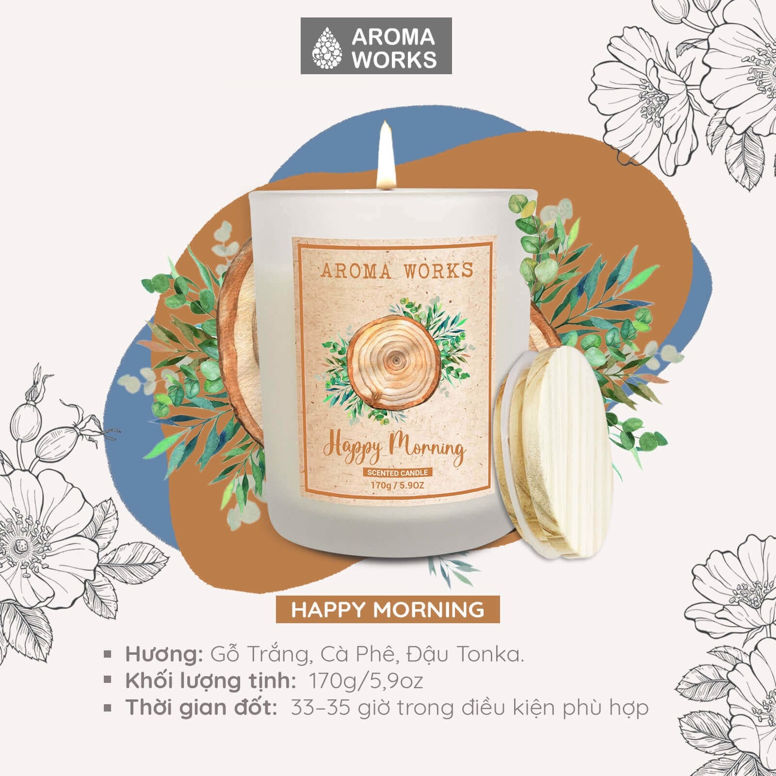 Nến Thơm Thiên Nhiên Mùa Hè Aroma Works Natural Scented Candle