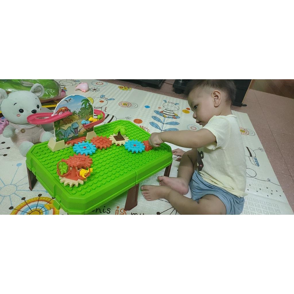 Xếp Hình Khủng Long Nhảy Cầu Có Cầu Trượt + Bánh Răng Chuyển Động - Mô Phỏng Hiệu Ứng DOMINO Gấp Gọn Thành Vali
