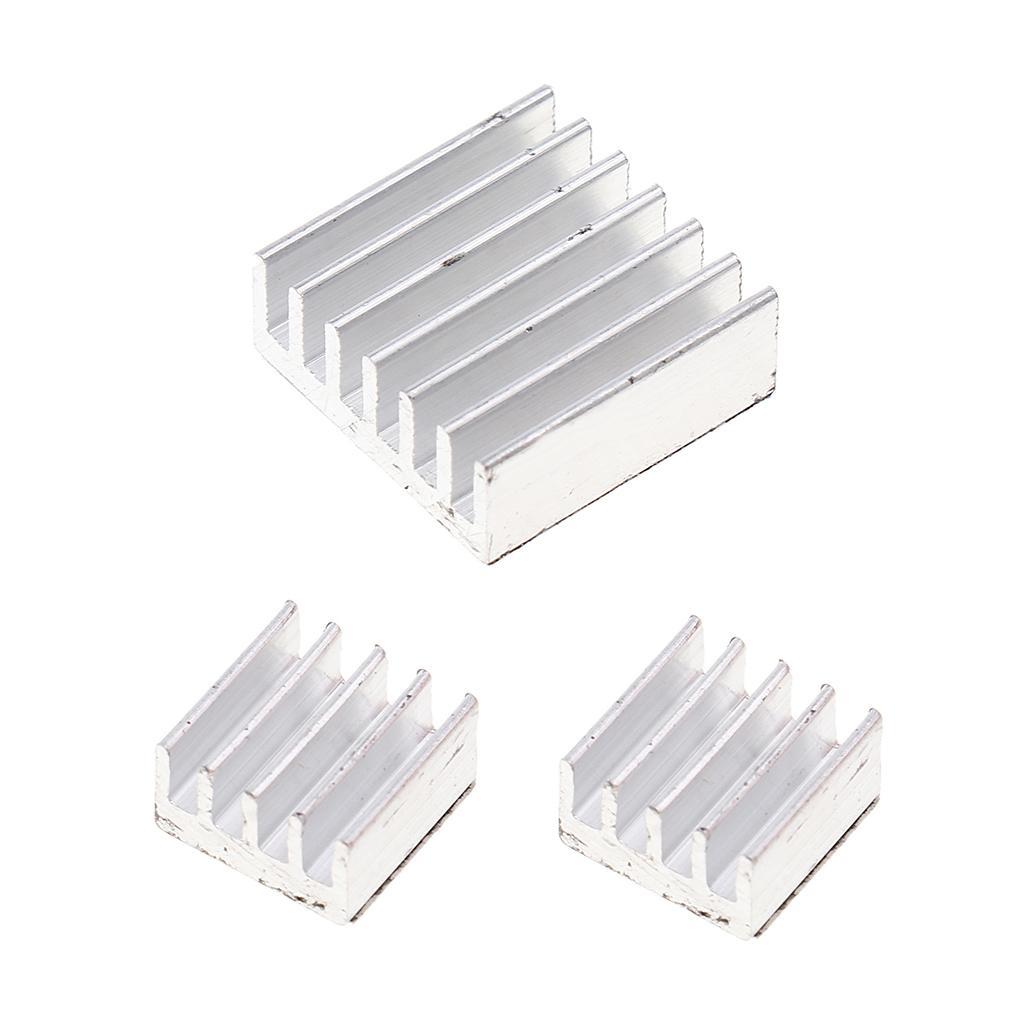 3Pcs Heat Sink 14*14*5mm/ 8*8*5mm Aluminum Heatsink Radiator+Copper Heatsink