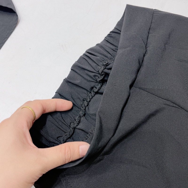 Set áo quây zip phối voan thêu X kèm quần sọt trơn
