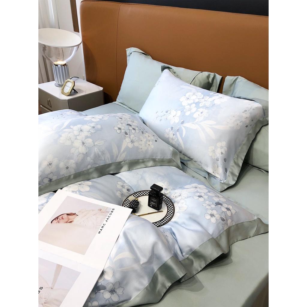 Bộ chăn ga gối mùa hè100% lụa tencel ,cao cấp, MỀM MỊN, MÁT DA cực hot - sang trọng DESIGN SM609