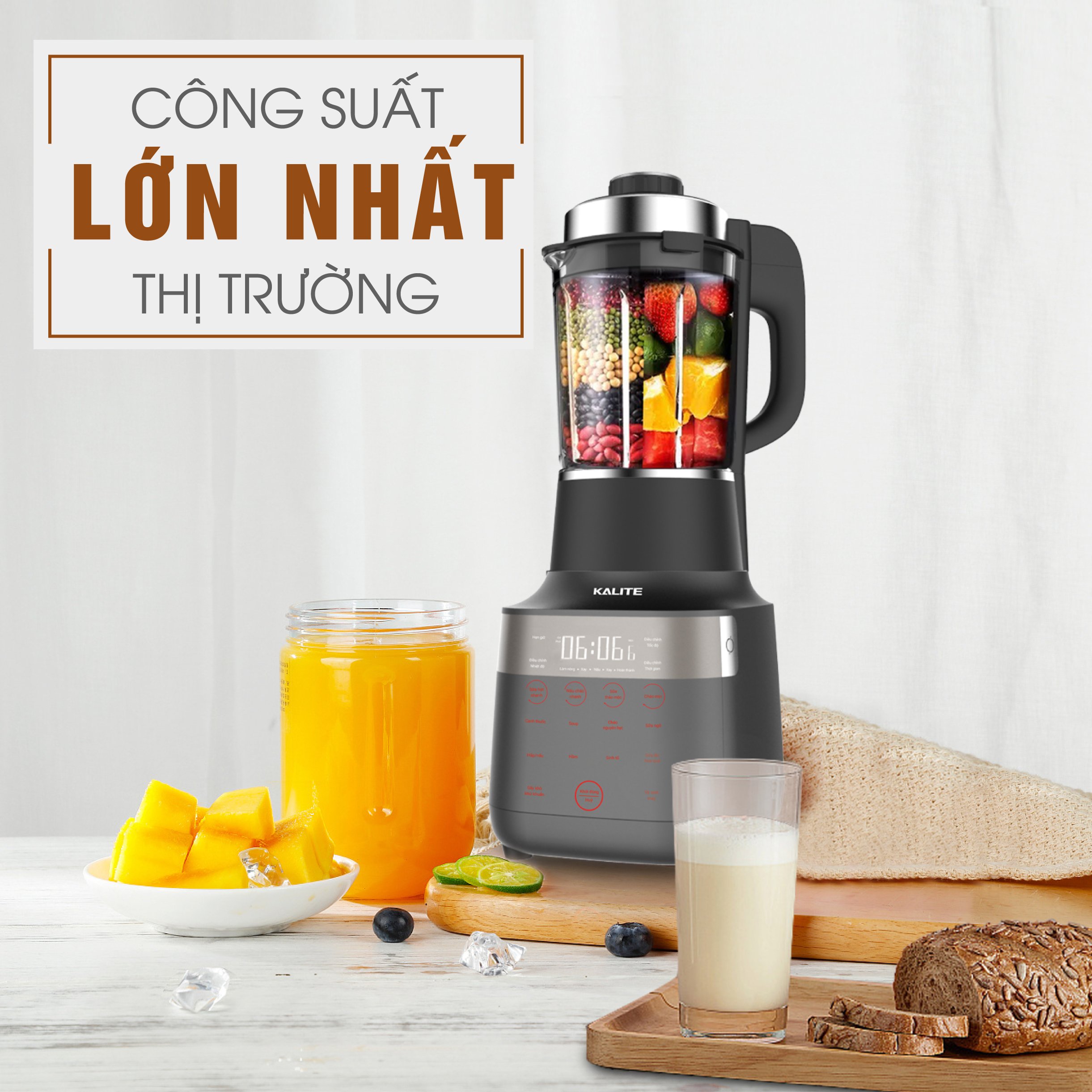 Máy làm sữa hạt đa năng Kalite Pro 900, công suất 2700W, dung tích 1.7L, hàng chính hãng