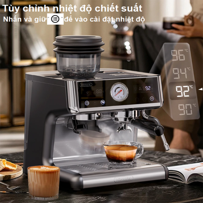 Máy pha cà phê Espresso HiBREW H7A chuyên nghiệp 3 in 1 Thương hiệu Mỹ cao cấp Công Suất 3000W, Dung tích 2,8 lít, Áp suất 20 bars - Bảo hành 12 Tháng, Hàng chính hãng