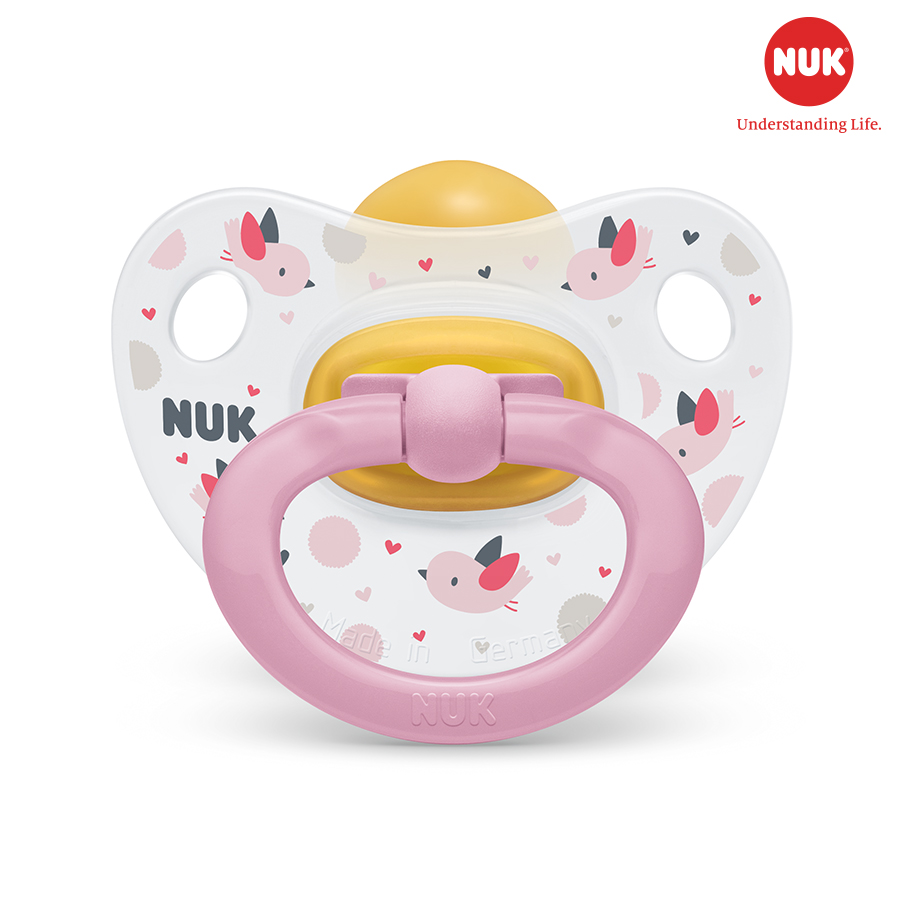 BỘ 2 TI GIẢ NUK HAPPYKIDS CAO SU 0 - 6M ( MÀU NGẪU NHIÊN )