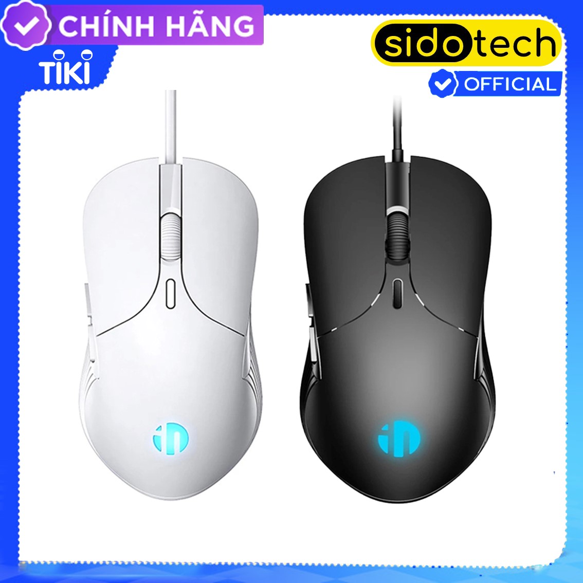 Chuột máy tính gaming Sidotech PB1 bản có dây 4800 DPI điều chỉnh 3 cấp độ thiết kế công thái học ôm tay có viền chống trượt có LED 4 màu cấu trúc tắt âm click phù hợp chơi game và làm việc văn phòng - Hàng chính hãng