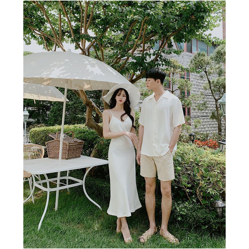 Set đồ đôi áo váy cặp CoupleTina cao cấp - Màu trắng tinh khôi - Mẫu HOT TREND