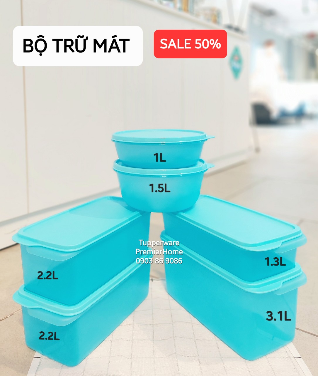 Bộ 6 hộp trữ mát Tupperware Freshia