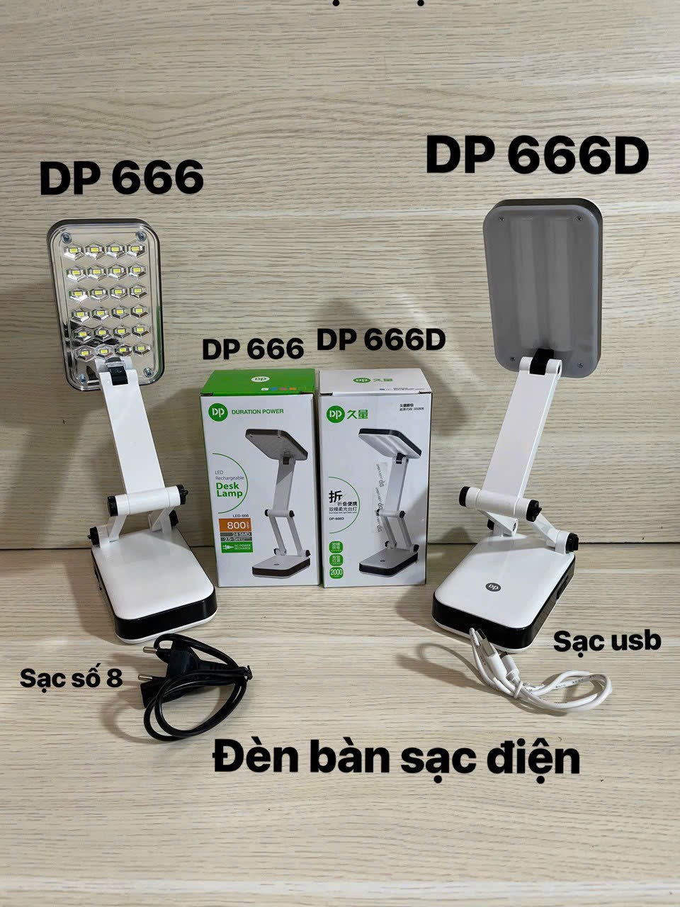Đèn học để bàn gấp di động chống cận sạc pin tích điện, MÃ KY 6665, DP 666, DP 666D, DP-X 001B, DP 6071