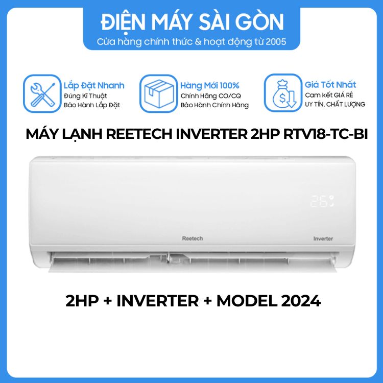 Máy lạnh Reetech 2.0hp (18000BTU) RTV18-TC-BI/RCV18-TC-BI- Hàng chính hãng