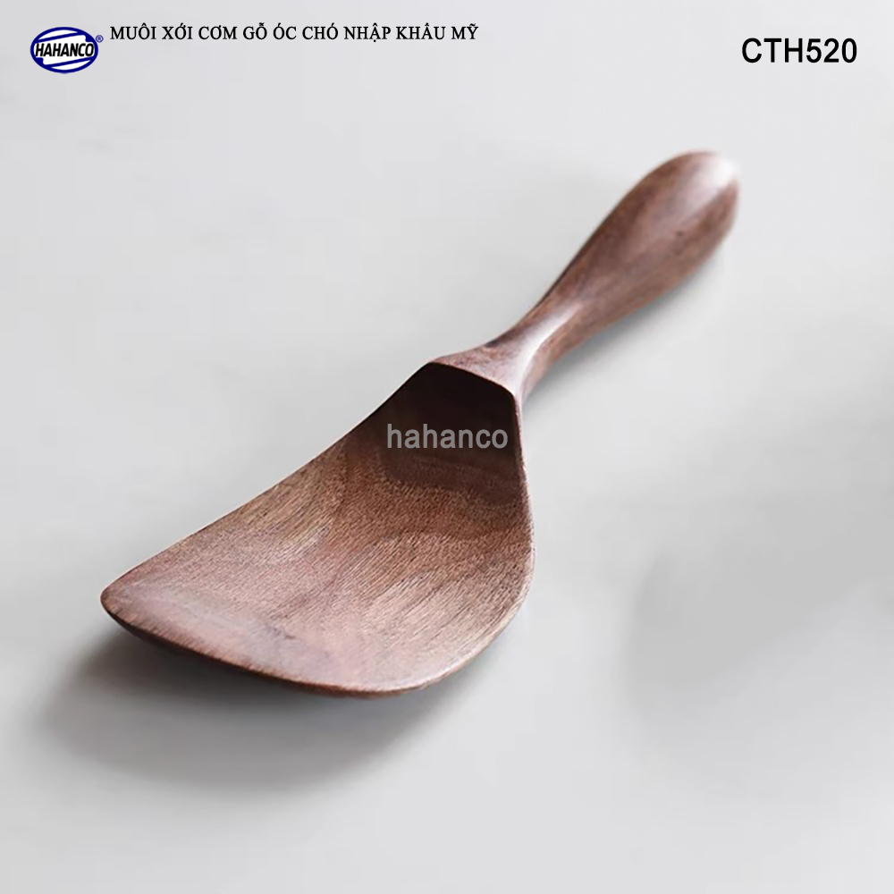 Muôi xới cơm dáng lệch gỗ Óc Chó nhập khẩu Mỹ tiện dụng (CTH520) - chịu nhiệt cao - Không tiết ra chất độc hại