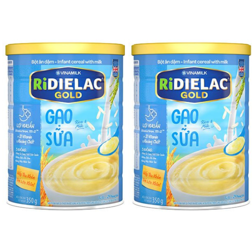 Combo 2 hộp BỘT ĂN DẶM
RIDIELAC GOLD GẠO SỮA -
HỘP THIẾC 350G