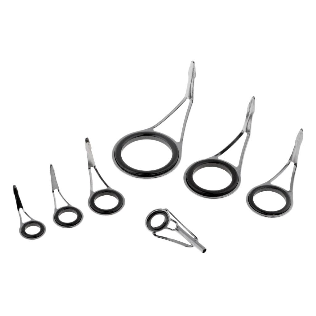 7pcs Fishing Rod Guides Eye Ring DIY Rod Repair Kit