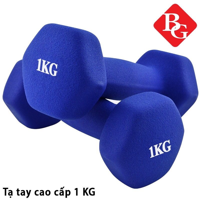 Bộ 2 tạ tay lõi sắt bọc cao su, tạ tập tay cao su 1kg 2kg 3kg 4kg 5kg BG (hàng nhập khẩu)