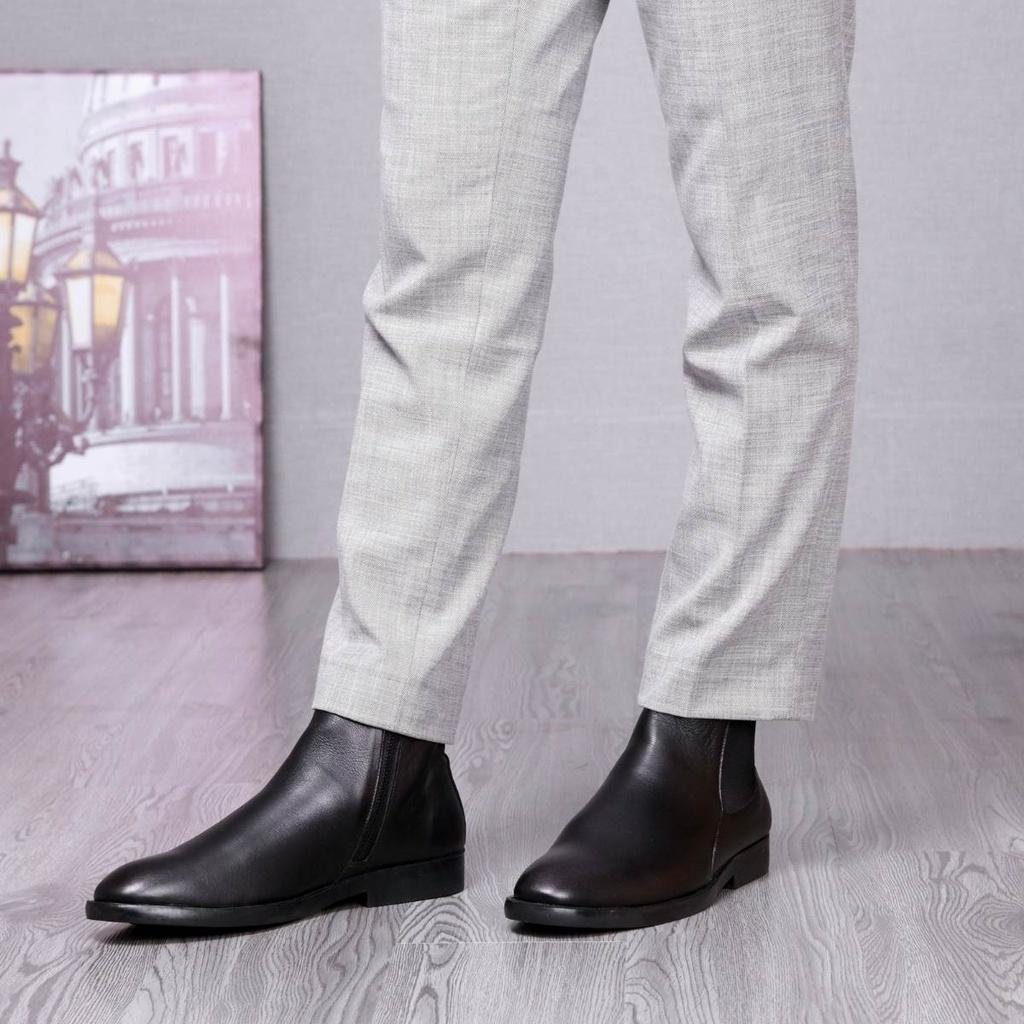 Giày da công sở Chelsea Boots Zip Classic 22 (CB.ZC22) da bò nhập khẩu, Lucas Shoes bảo hành 1 năm