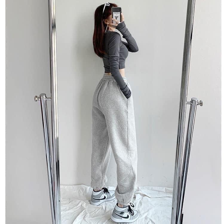Quần nỉ Jogger Unisex - Quần Jogger ống rộng thun trơn cạp chun dáng rộng, mặc ở nhà -đi ngủ-đi chơi-đi học